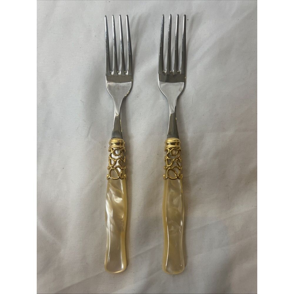 Bugatti Italy Melodic Gold Ring‎ 2 Pc Fork Set Stainless Steel 18/10